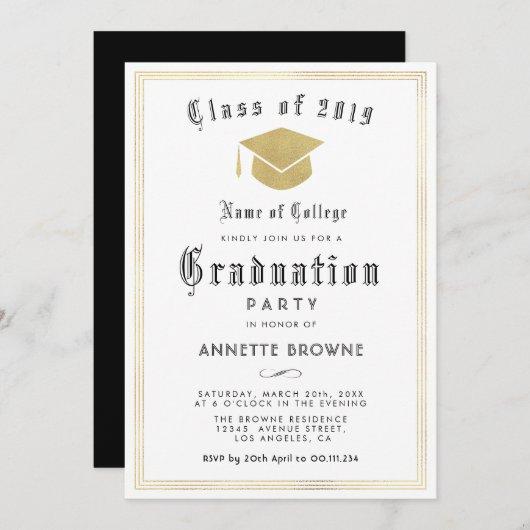 elegant classy graduation party invitation