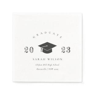 Elegant Clean Minimal Simple Graduation Cap Napkins
