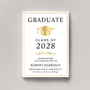 Elegant College Gold Graduation Announcement