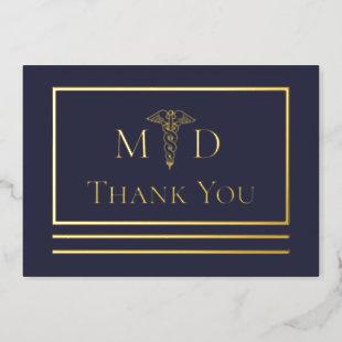 Elegant Doctor MD Thank You Foil Postcard