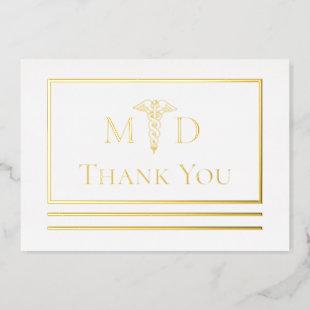 Elegant Doctor MD Thank You Foil Postcard