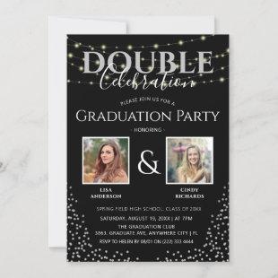 Elegant Double Celebration Graduation Party Invitation