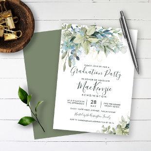 Elegant Eucalyptus Greenery Graduation Party Invitation
