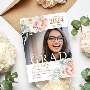 Elegant Floral Class of 2024 Graduation Invitation