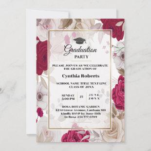 Elegant Floral Graduation Invitation