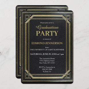 Elegant Formal Black Gold 2024 Graduation Party Invitation