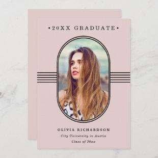 Elegant Frame | Blush Pink Photo Graduation Announcement