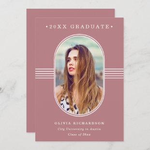 Elegant Frame | Dusty Rose Photo Graduation Announcement