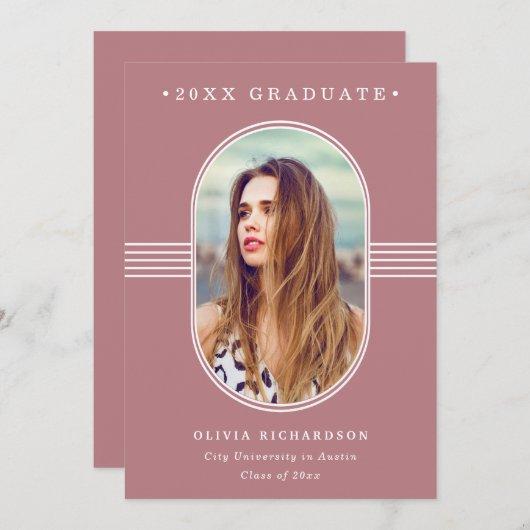 Elegant Frame | Dusty Rose Photo Graduation Announcement