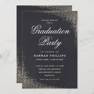Elegant Gold and Black Graduation Party Invitation