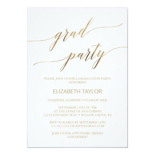 Elegant Gold Calligraphy Graduation Party