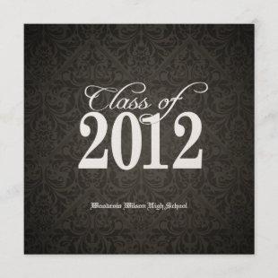 Elegant Gold Class of 2012 Damask Graduation Invitation