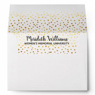 Elegant Gold Confetti Custom Graduation Envelope
