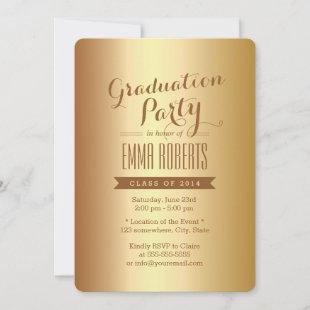 Elegant Gold Foil Graduation Party Announcements