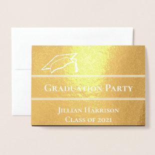 Elegant Gold Foil Graduation Party Invitation