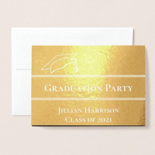 Elegant Gold Foil Graduation Party Invitation