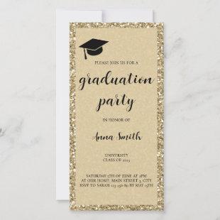 Elegant Gold Graduation Party Invitation