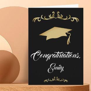 Elegant Gold Ornament Congratulations Graduation Card