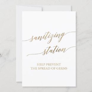 Elegant Gold Sanitizing Station Table Sign Invitation