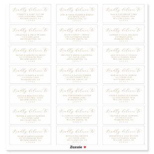 Elegant Gold Script Wedding Guest Address Labels
