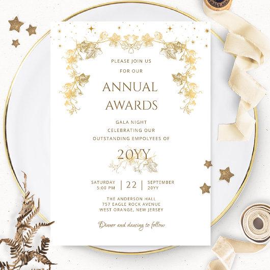 Elegant Gold Starry Night Awards / Gala Night   Invitation
