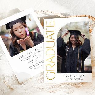 Elegant Gold Type Arch Graduation Photo Announcement