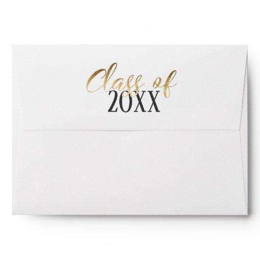 Elegant Gold White Custom Graduation Envelope