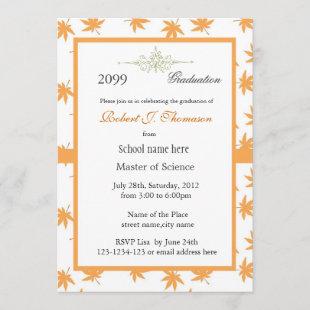 Elegant golden leaves high achievement graduation invitation