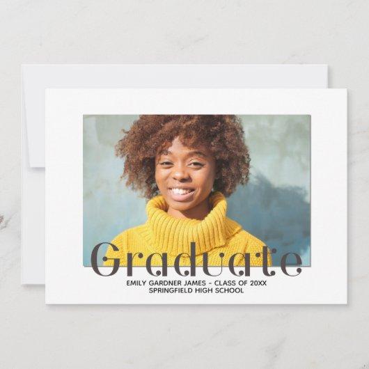 Elegant Graduate Lettering Photo Announcement
