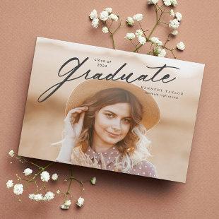 Elegant Graduate Script Photo Graduation Invitation
