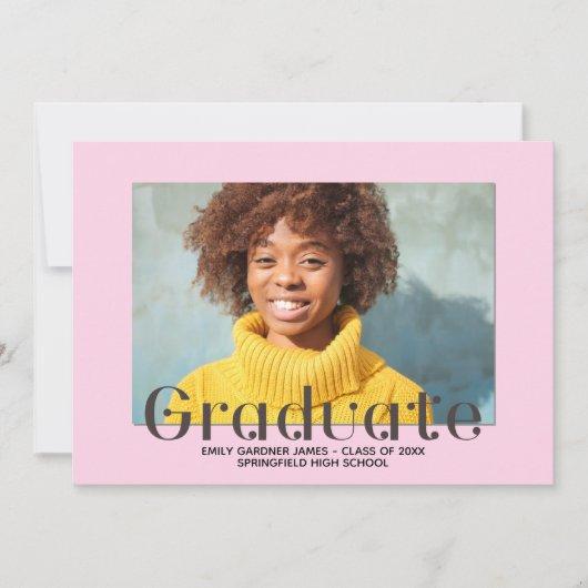 Elegant Graduate Typography Pink Announcement