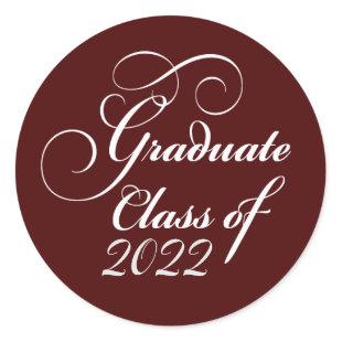 Elegant Graduation Class of 2022 Thank You Classic Round Sticker