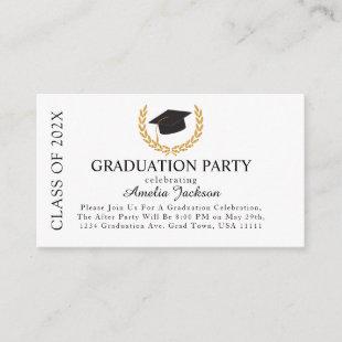 Elegant Graduation Party Announcement Insert Cards