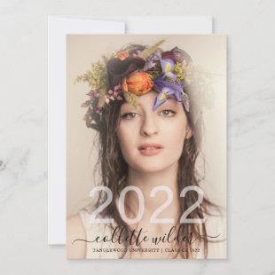 Elegant Graduation Photo Floral Class Of 2022  Invitation