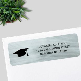 Elegant Gray Graduation Return Address Label
