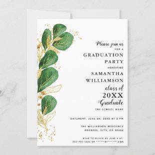 Elegant Greenery Class of 2024 Graduation Invitation