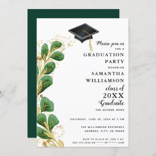 Elegant Greenery Class of 2024 Modern Graduation Invitation