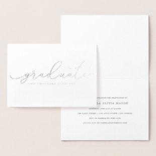 Elegant Handwritten Graduate Script (Real Foil) Foil Card
