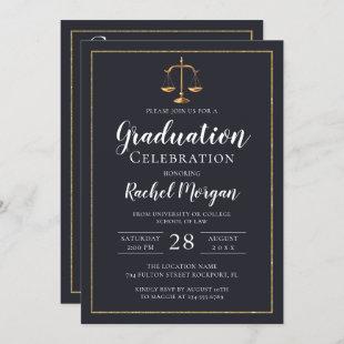 Elegant Law School Gold Justice Graduation Photo