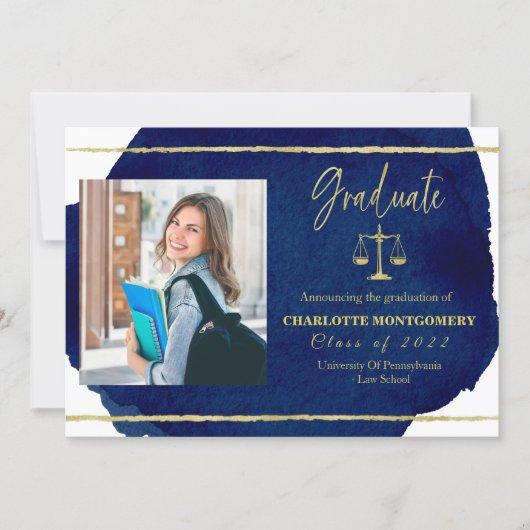 Elegant Law School Graduation Announcement Photo
