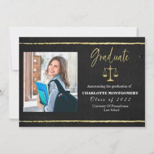 Elegant Law School Graduation Announcement Photo