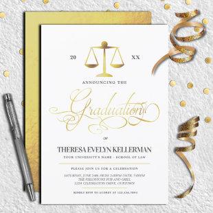 Elegant Law School Graduation Party Invitations