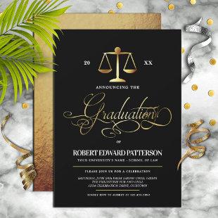 Elegant Law School Graduation Party Invitations