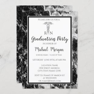 Elegant Marble , Nurse  Graduation Party Invitation