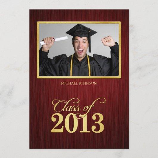 Elegant maroon and gold Class of 2013 Graduation Invitation