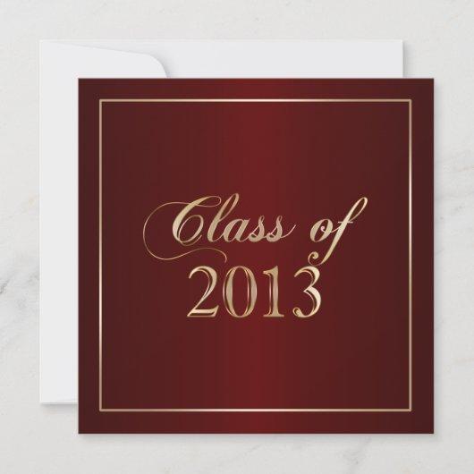 Elegant Maroon and Gold Class of 2013 Invitation