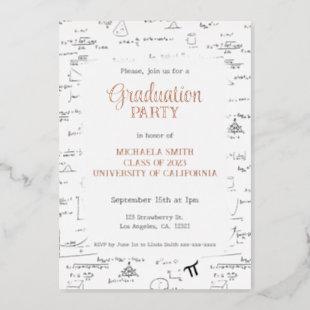 Elegant Mathematic Formulas College Graduation Foil Invitation
