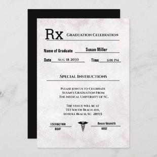Elegant Medical Prescription Pad Graduation   Invitation