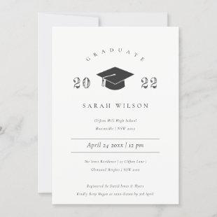 Elegant Minimal Clean Simple Graduation Party Invitation