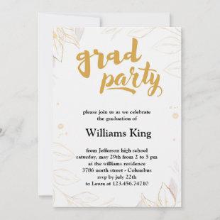 Elegant Minimalist Brushed Charm Graduation Party Invitation